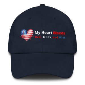 Patriotic Heart Cap – My Heart Bleeds Red, White & Blue