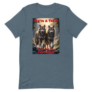 We’re a Team – Come for One Face Us Both Wolf Shirt
