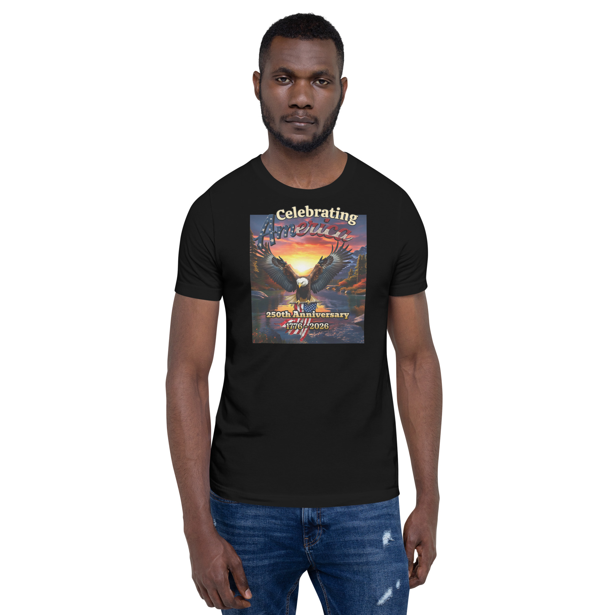 Celebrating America 250 Years (1776–2026) Scenic Patriotic Eagle Shirt