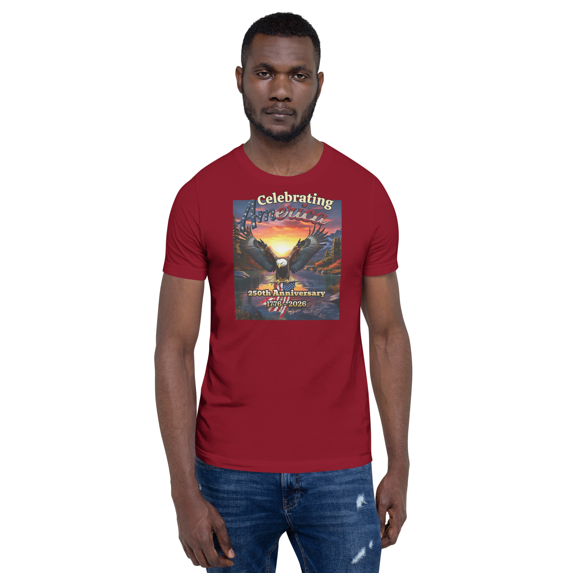 Celebrating America 250 Years (1776–2026) Scenic Patriotic Eagle Shirt - Image 3