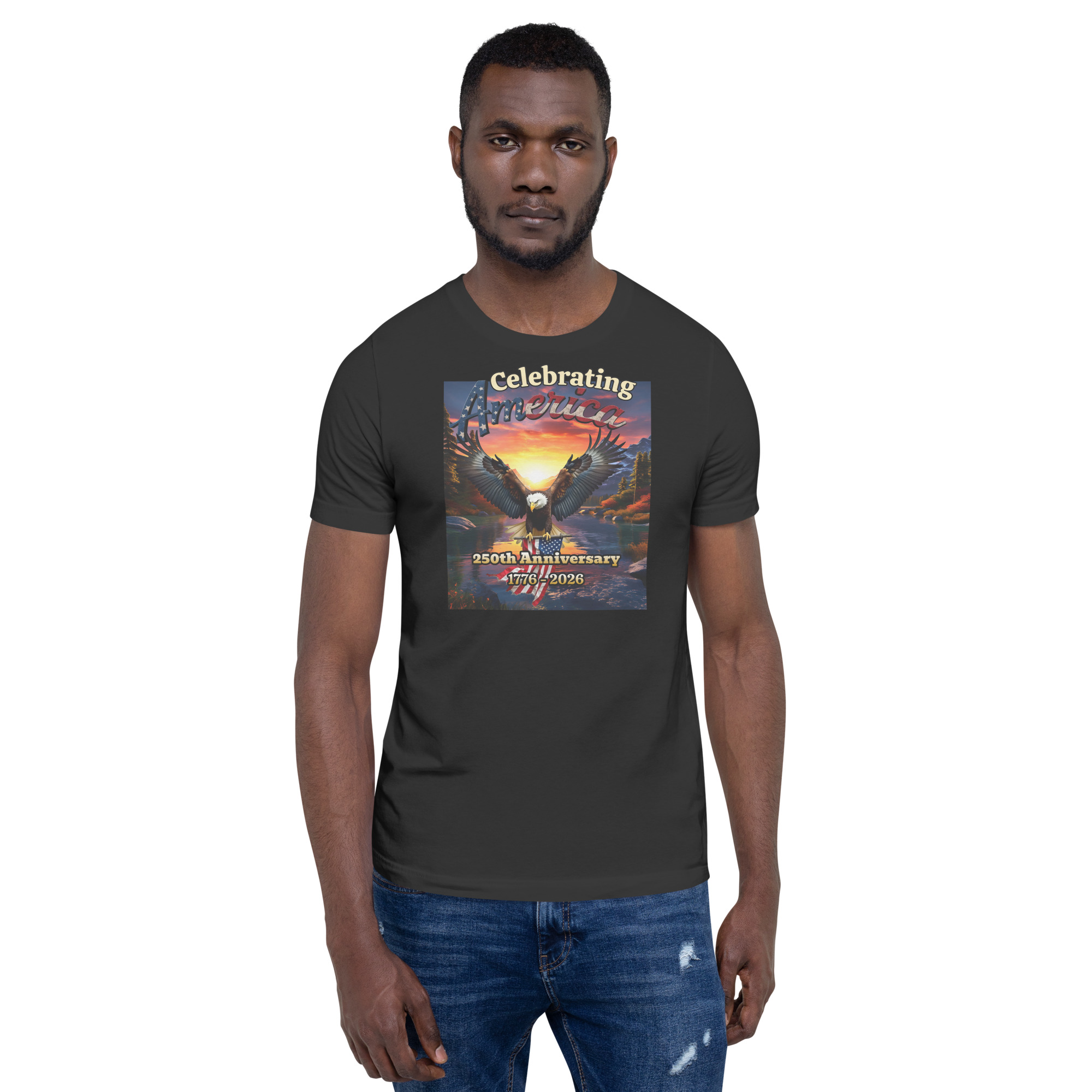 Celebrating America 250 Years (1776–2026) Scenic Patriotic Eagle Shirt - Image 4